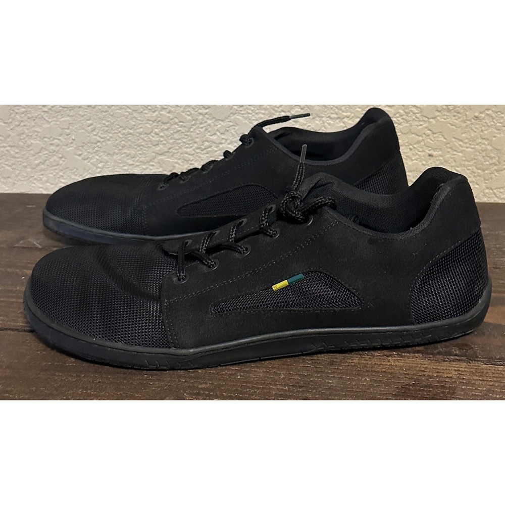 Be Lenka Barefoot Sneakers Mens 10.5 Black Mesh Leather Minimalist Shoe Wide Toe